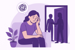 NDIS participant considering how to change NDIS provider, supported by a kind coordinator offering reassurance at a table.